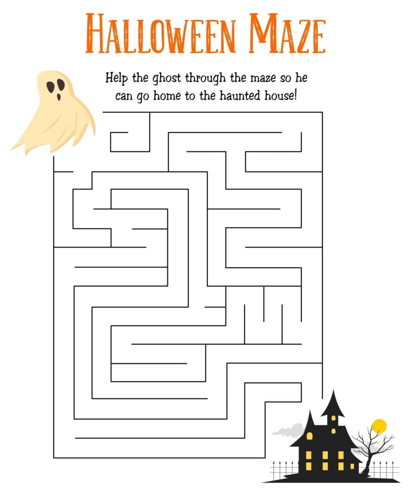 Free Printable Maze Halloween