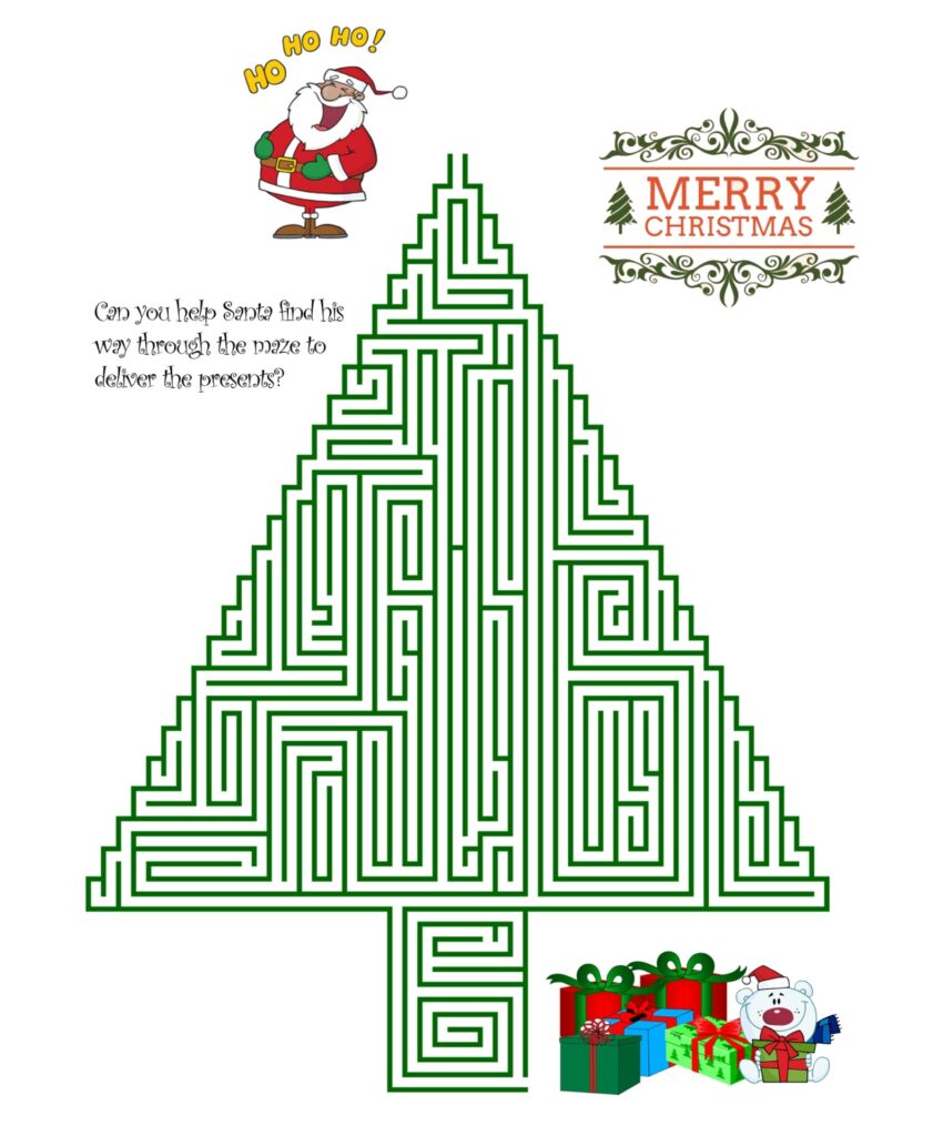 Printable Christmas Mazes For Adults