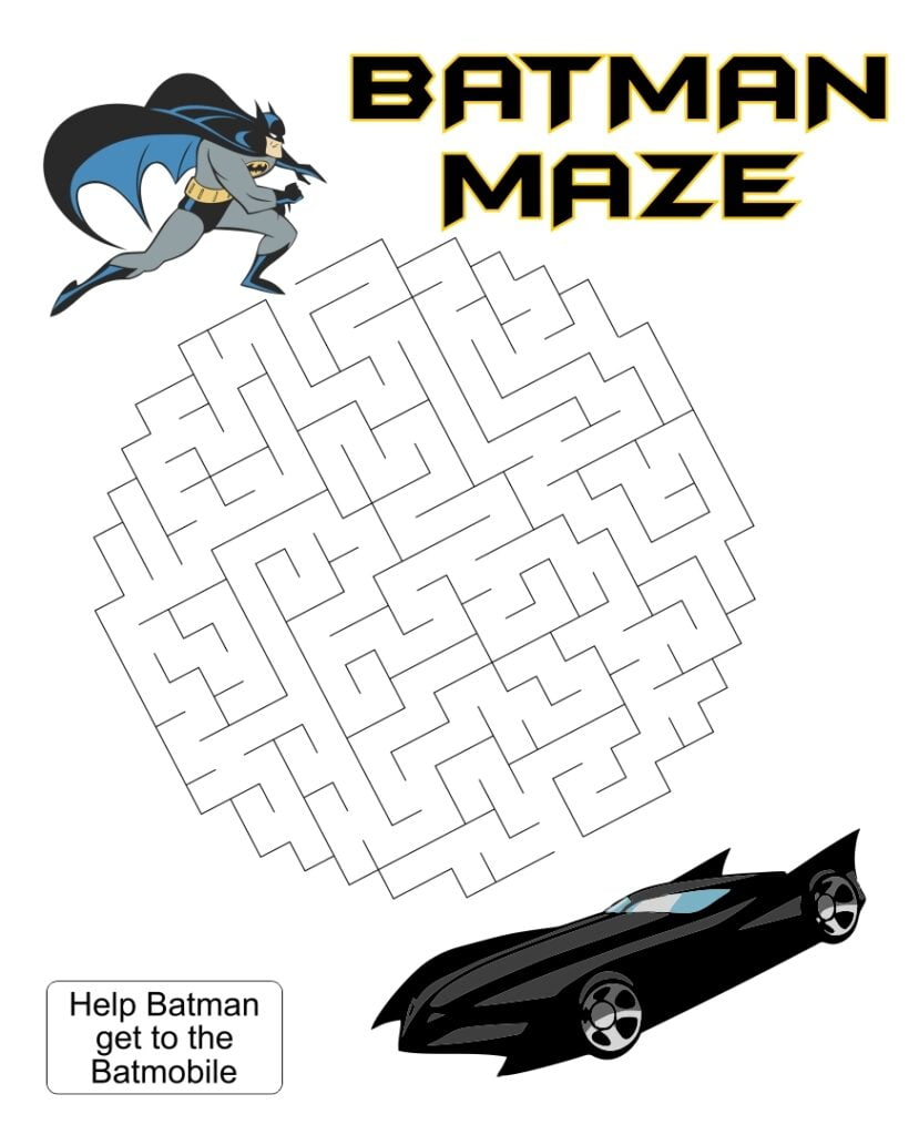 10 Best Superhero Mazes Printable Printablee