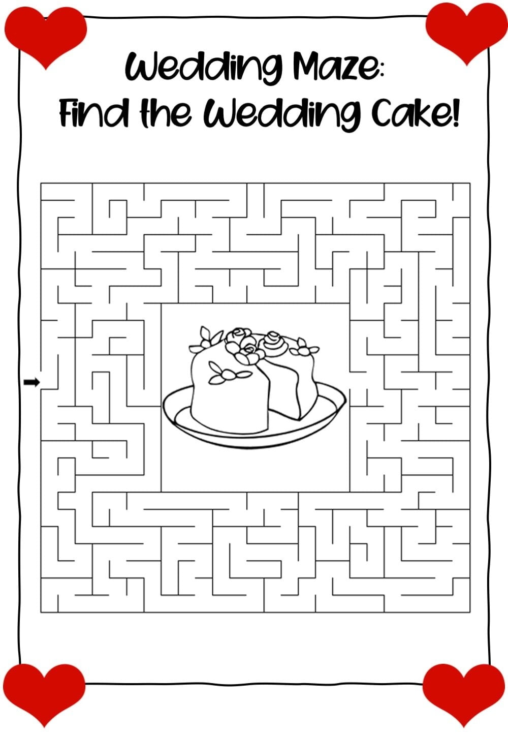Printable Wedding Maze Printable Wedding Maze