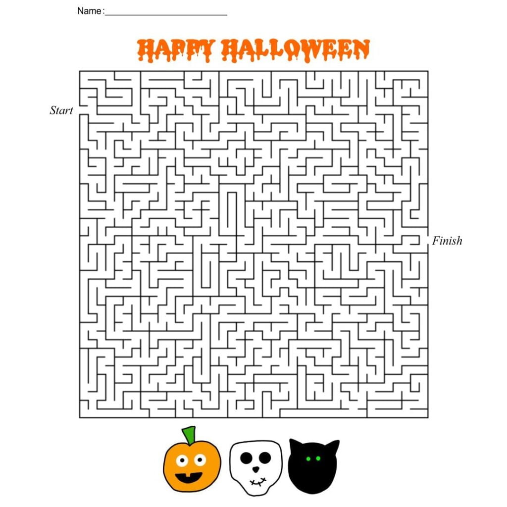 Halloween Mazes Free Printable