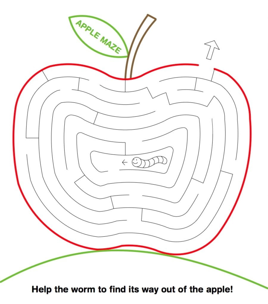 Printable Apple Maze