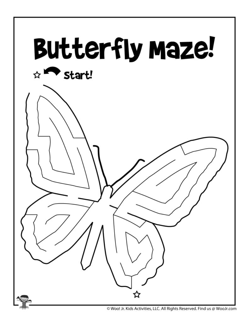 Printable Butterfly Maze