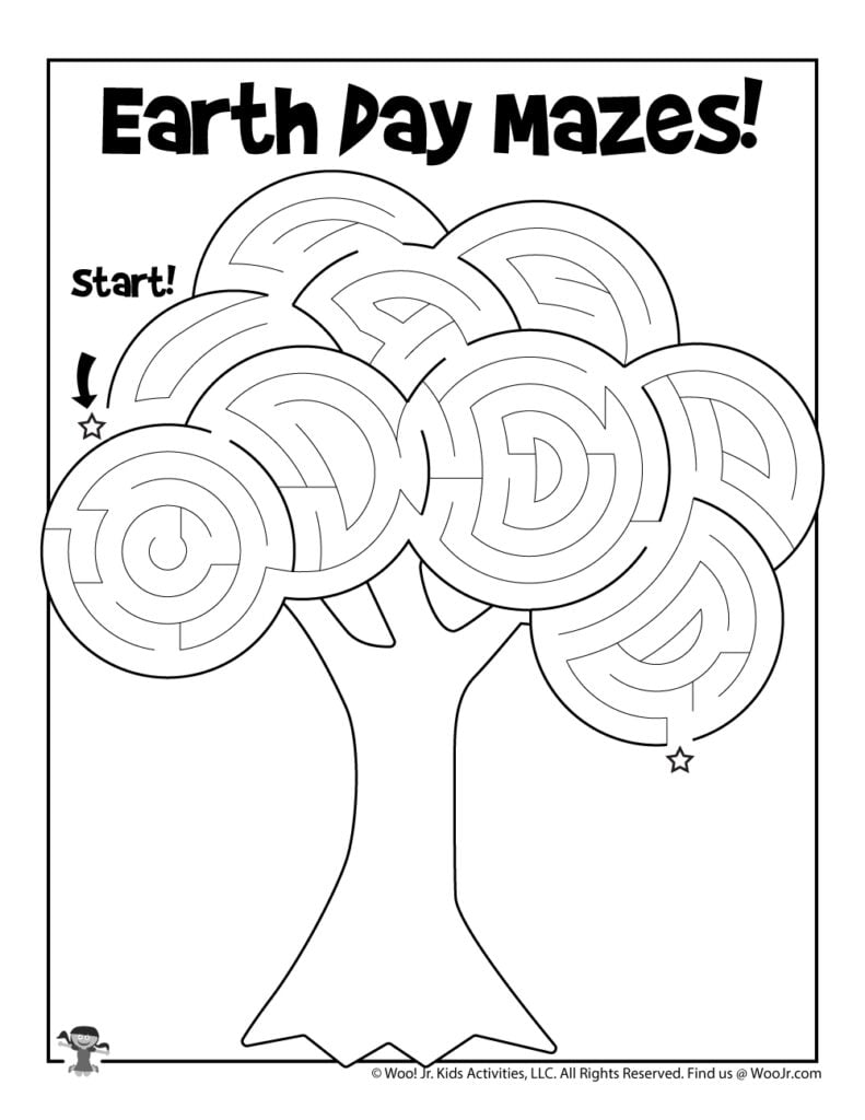 Earth Day Tree Labyrinth Maze Woo Jr Kids Activities Children s Publishing