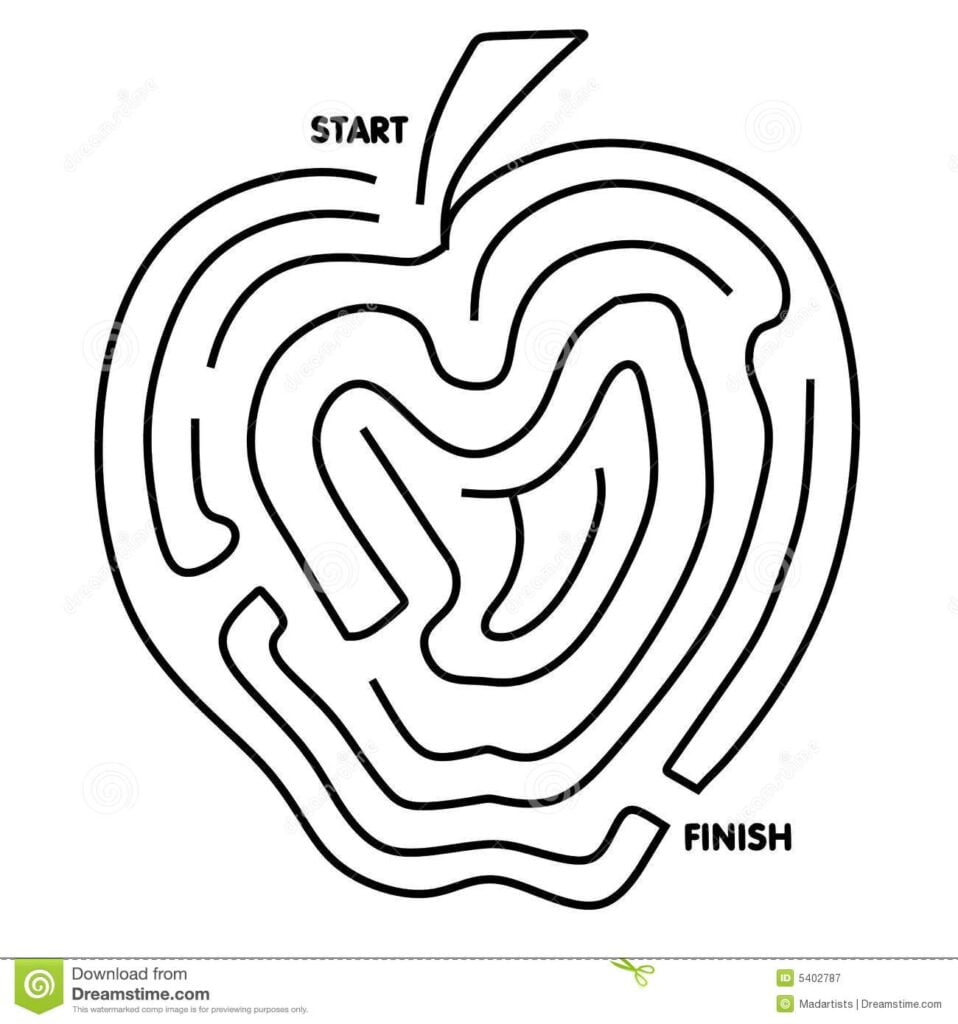 Easy To Solve Apple Maze Stock Illustration Illustration Of Activity 5402787