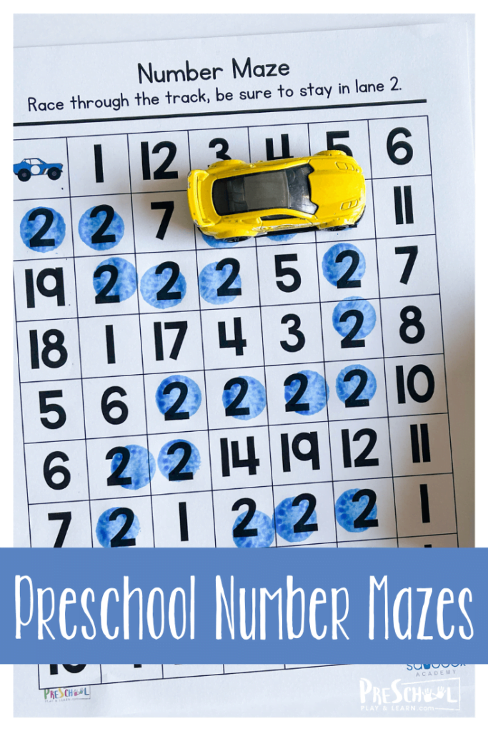 FREE Number Mazes Activity For Preschoolers