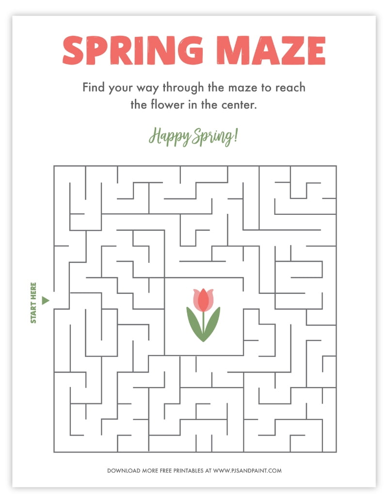 Printable Spring Maze Printable Mazes Free Printable Spring Maze Printable Mazes Free