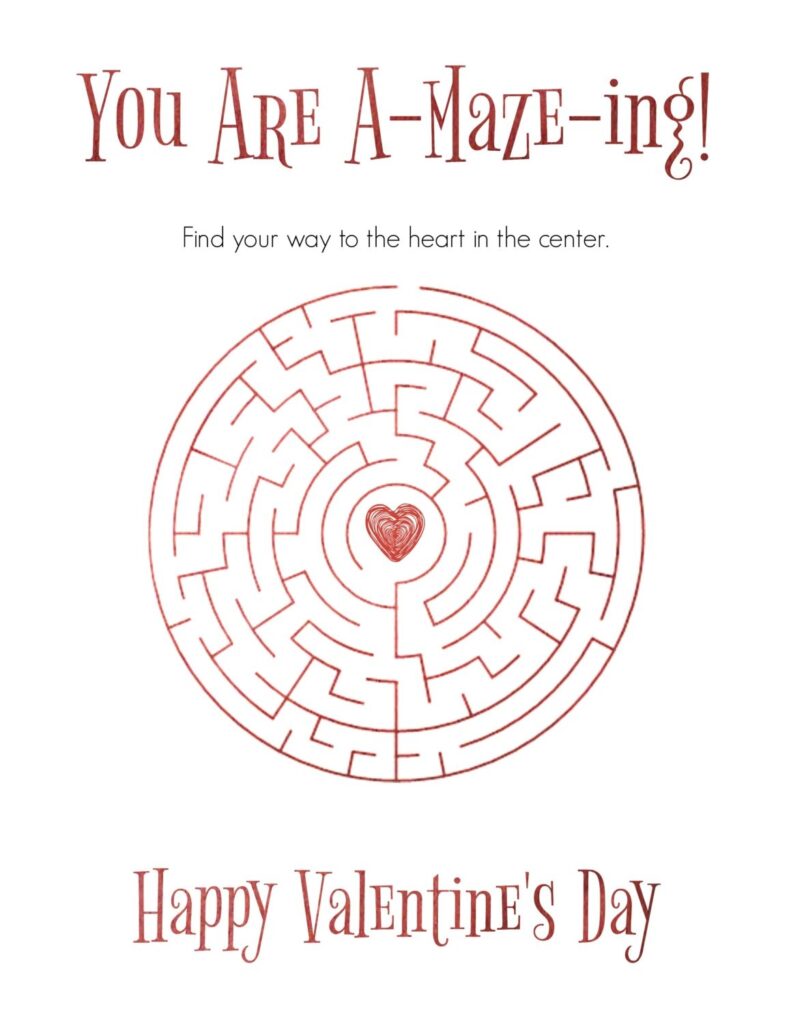 Free Printable Maze Valentine