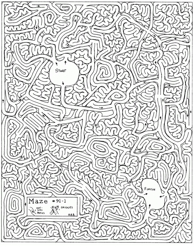 Printable Maze Puzzles For Adults