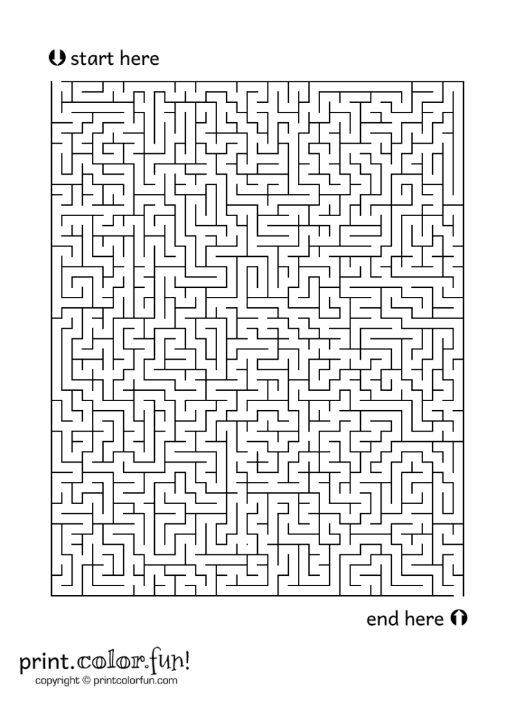 Large Maze 2 Print Color Fun 