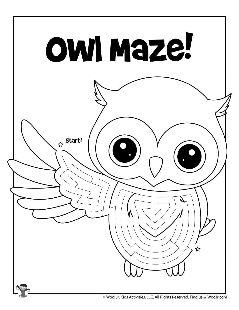 Printable Owl Maze Printable Owl Maze