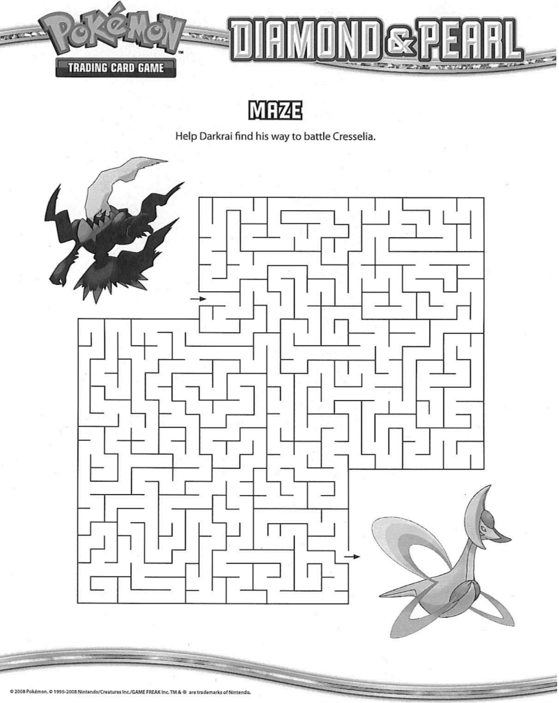 Printable Pokemon Mazes