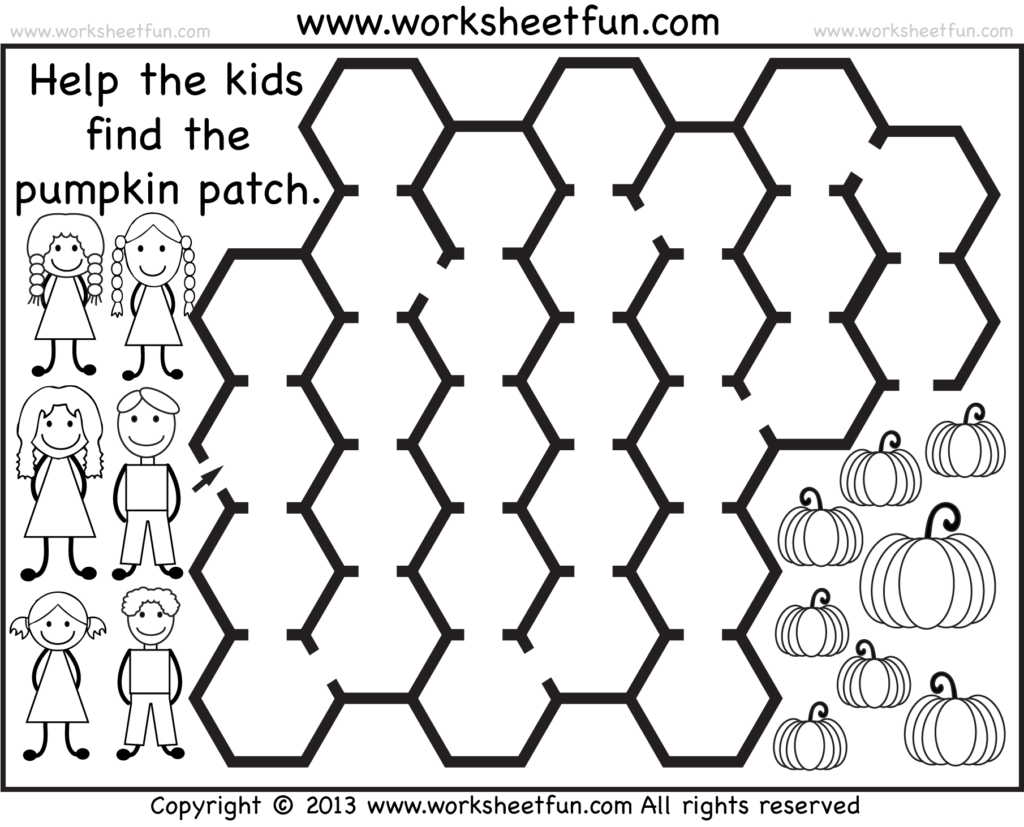 Pumpkin Patch Maze 2 Worksheets FREE Printable Worksheets Worksheetfun