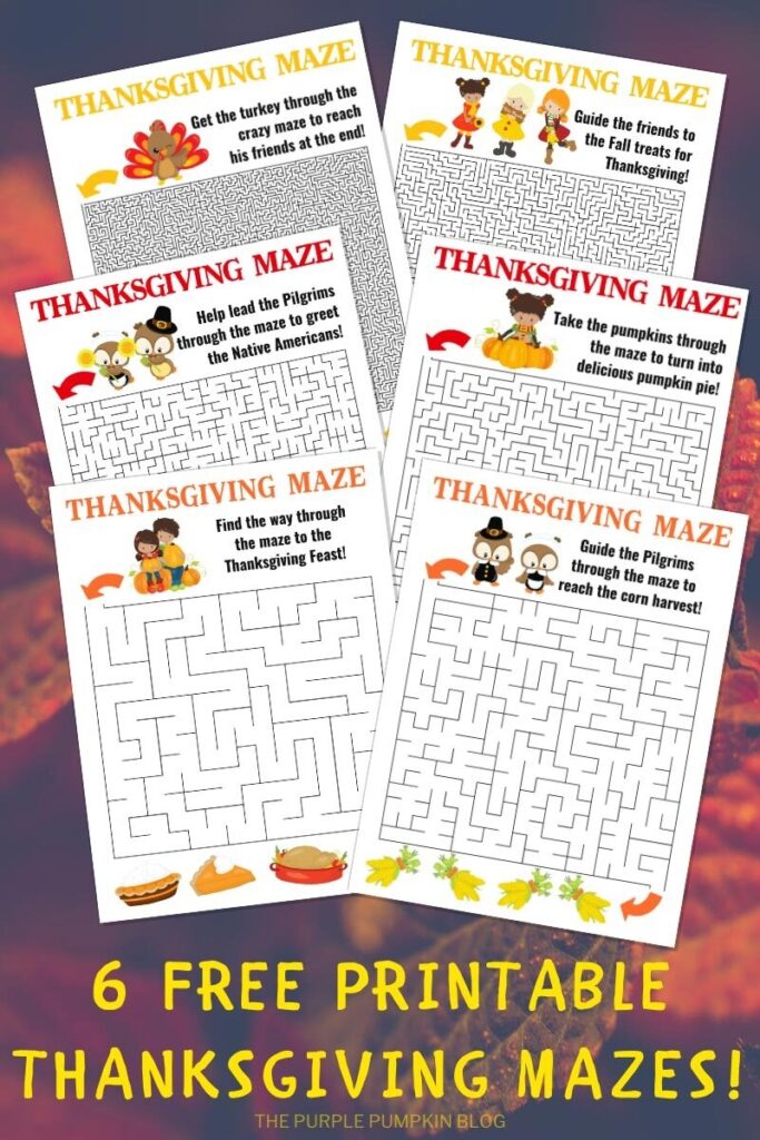 Free Printable Thanksgiving Mazes