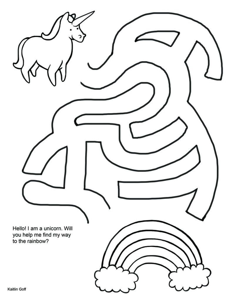 Unicorn Maze Kartu Flash Buku Mewarnai The Maze Runner