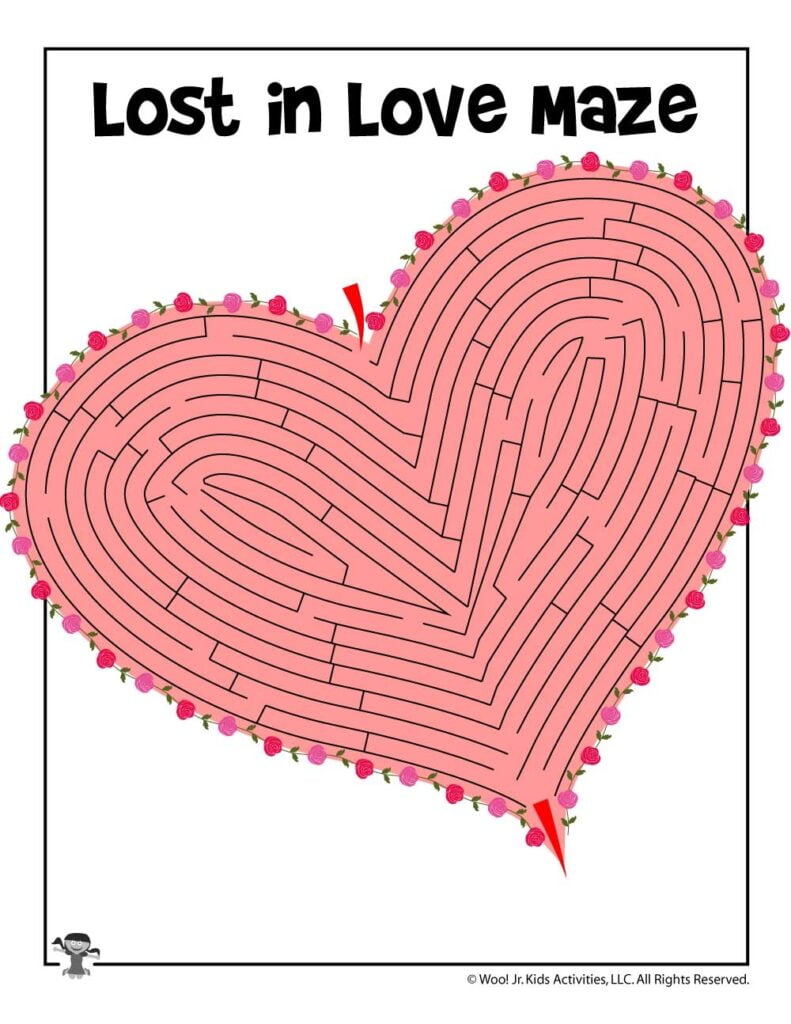 Valentine s Day Printable Maze For Kids Woo Jr Kids Activities Children s Publishing