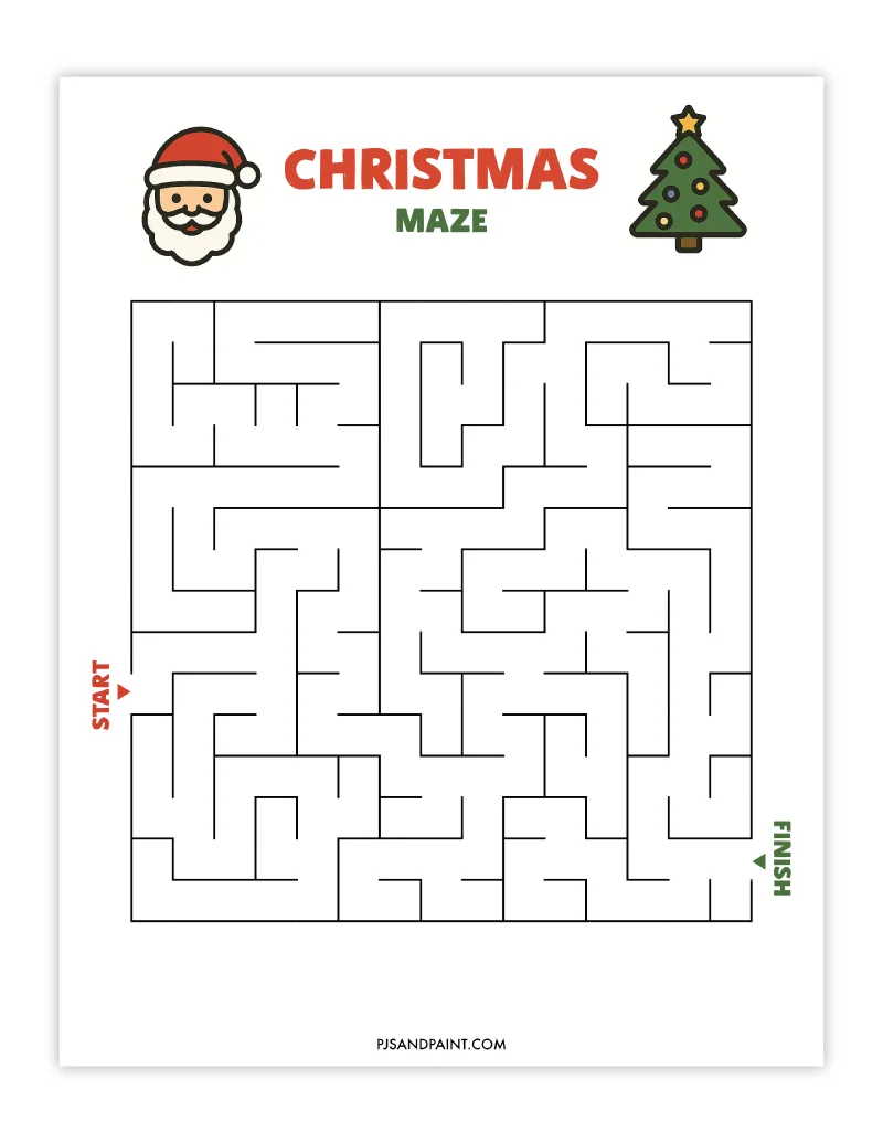 10 Free Printable Christmas Mazes Pjs And Paint 10 Free Printable Christmas Mazes Pjs And Paint